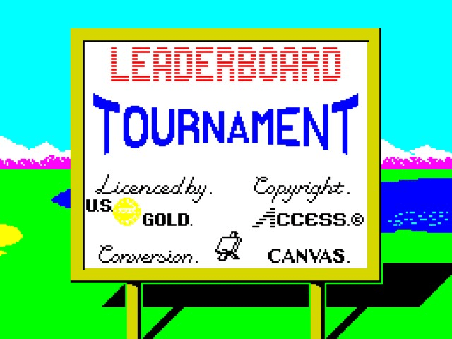 Leader Board Tournament title screen for ZX Spectrum
